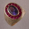 18KT gold, 5.95ct sapphire, Burma ruby ring