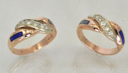 Custom rose and white gold wedding rings