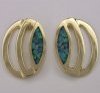 JE13-14kt earrings w/opal inlay