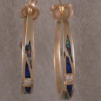 JE14-Hoop earrings with inlay and diamonds