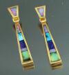JE31-14kty earring with solid stone inlay