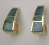 JE42a-14kt earrings w/solid stone opal inlay