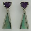 14kt earrings with amethyst and opal