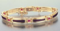 JM41-14kt link bracelet w/rubies and sugalite