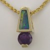 Pendant-1ct amethyst and opal inlay