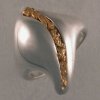 JR106 silver ring with natural gold nugget inlay