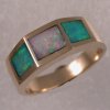 JR118-14KT band with opal inlay