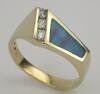 JR124-Ring with 1/5 ct TDW & opal inlay