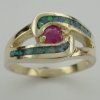 JR148-14kt ruby & opal ladies ring