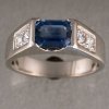 JR152-White gold ring w/sapphire and diamonds
