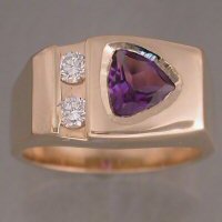 JR176-Lds amethyst and diamond ring