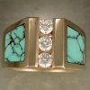 JR186-14KY turquoise and diamond ring