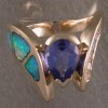 JR61-M Ladies Tanzanite, Opal, & Diamond ring