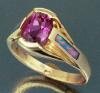 JR97-14kty ring w/pink tourmaline & opal inlay