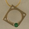 JM136-14KT pendant w/diamonds & emerald