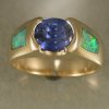 14KW ring-2.2 ct sapphire with opal inlay