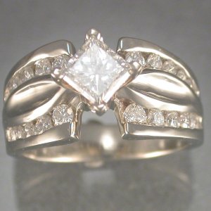 Custom designed ladies ring in 14KTW and diamonds