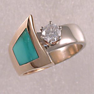 OR36-Custom two-toned 14KT diamond ring