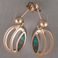 JE15-14KTY opal inlay earrings