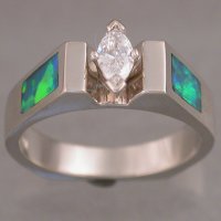 JR163-14KW, opal inlay, .33 ct diamond