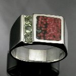 James Hardwick Jewelers - Sapphire inlay ring