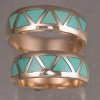 Custom made matching inlay bands-14KY/turquoise