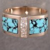 Custom made turquoise and diamond ring